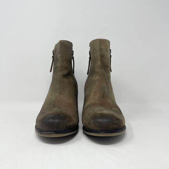 Roan by Bed Stu Lina Tan Suede Ankle Boot Womens 7.5 Tan Suede‎ Leather 3” Heel - Picture 5 of 8
